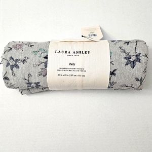 LAURA ASHLEY Ruby Jacquard Tapestry Fringed Throw - Made With Recycled Yarns